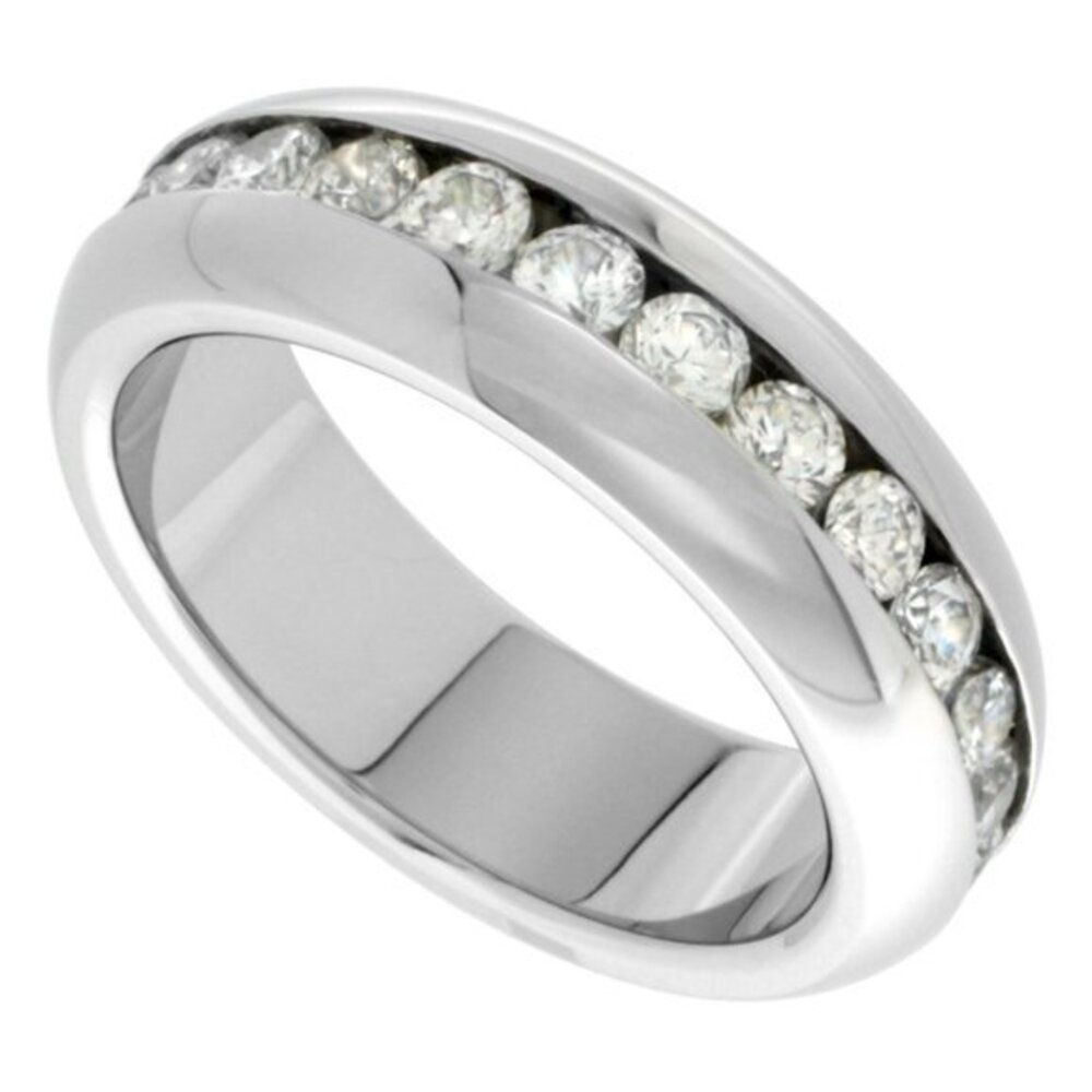 Surgical Stainless Steel 7mm Eternity Wedding Band